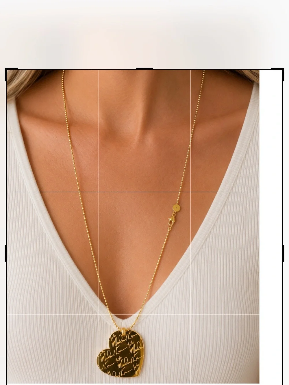 Nice! Michael Kors Gold Script Logo Heart Pendant Necklace